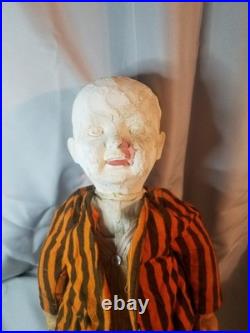 Ultra Rare Antique Fair Amusement Co. Plaster & Fabric Carnival Doll Early 1900s