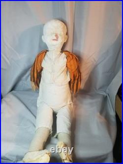 Ultra Rare Antique Fair Amusement Co. Plaster & Fabric Carnival Doll Early 1900s