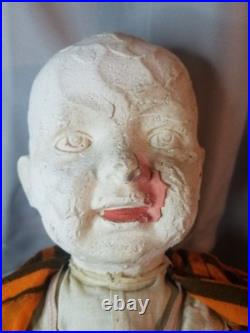 Ultra Rare Antique Fair Amusement Co. Plaster & Fabric Carnival Doll Early 1900s