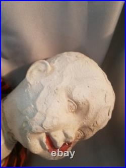 Ultra Rare Antique Fair Amusement Co. Plaster & Fabric Carnival Doll Early 1900s