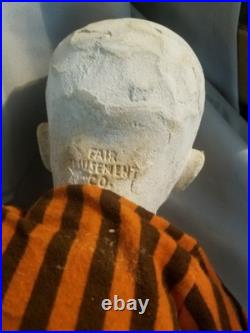 Ultra Rare Antique Fair Amusement Co. Plaster & Fabric Carnival Doll Early 1900s