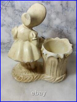 VTG 1920 CHALKWARE FIGURE lot KEWPIE DOLL FACE LARGE CARNIVAL PRIZE Terracotta