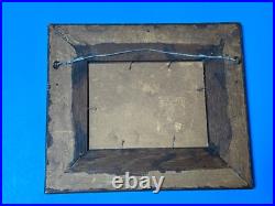 VTG ANTIQUE CIRCUS CAGED LION PRINT in ARTS & CRAFTS OAK FRAME ANIMAL RIGHTS