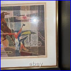 VTg. George Schreiber, 3 RIng Circus? , Color Lithograph? Matted/frame & Signed