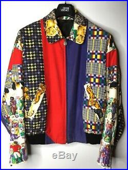 Versace J Couture Vintage'96 Dogs Printed Blouson Jacket Puppy Fox Circus Italy