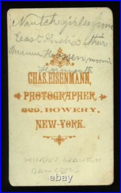 Very Rare Eisenmann Photo CDV of Hindoo / Indian Nautch Dancers