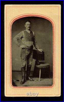 Victorian Circus Man Or Lion Tamer Unusual Costume Occupational Photo Tintype