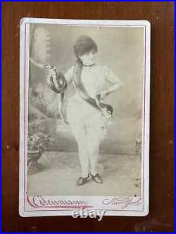Victorian Era Snake Charmer Woman Cabinet Card by Eisenmann Circus