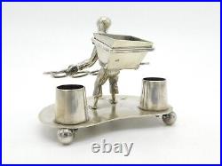 Victorian Novelty Silver Plated Circus Performer or Seller Cigar Stand c1890