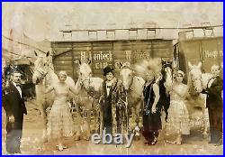 Vintage 1900s Hagenbeck Wallace Circus Group Photograph Performers Frame Antique