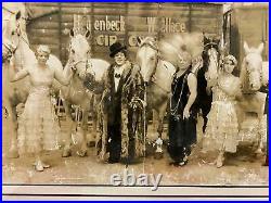 Vintage 1900s Hagenbeck Wallace Circus Group Photograph Performers Frame Antique