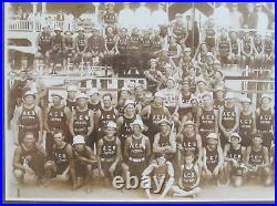 Vintage 1915 Atlantic City Beach Patrol Antique Photograph Lifeguards Framed NJ