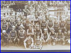 Vintage 1915 Atlantic City Beach Patrol Antique Photograph Lifeguards Framed NJ