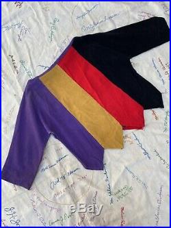 Vintage 1930s 1940s Corduroy Color Block Blouse Shirt Top Sawtooth Hem Circus