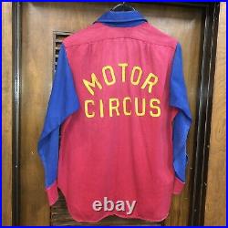 Vintage 1930s Motor Circus Two-tone Twill Workwear Work Shirt Rare Style- M