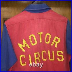 Vintage 1930s Motor Circus Two-tone Twill Workwear Work Shirt Rare Style- M