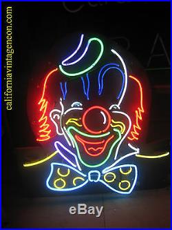 Vintage 1980's Neon CIRCUS CLOWN Antique /Carnival collectible BEAUTIFUL