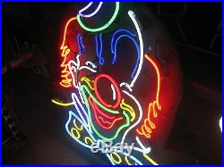 Vintage 1980's Neon CIRCUS CLOWN Antique /Carnival collectible BEAUTIFUL