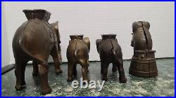 Vintage 4 Antique Cast Iron Circus Elephant Still Coin Banks