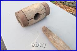 Vintage 45 1/2 INCH Wooden Mallet Circus Hammer Carnival Sledge 19TH CENTURY