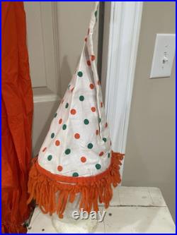 Vintage 50s Homemade Clown Suit Costume Full Body Bright Colors Adult Hat