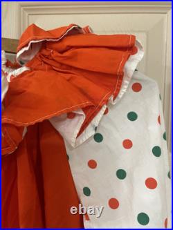 Vintage 50s Homemade Clown Suit Costume Full Body Bright Colors Adult Hat