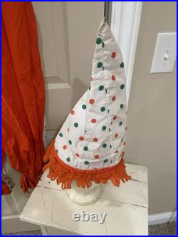 Vintage 50s Homemade Clown Suit Costume Full Body Bright Colors Adult Hat