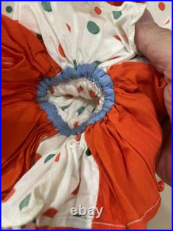 Vintage 50s Homemade Clown Suit Costume Full Body Bright Colors Adult Hat