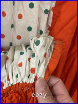 Vintage 50s Homemade Clown Suit Costume Full Body Bright Colors Adult Hat
