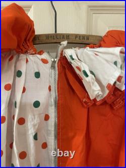 Vintage 50s Homemade Clown Suit Costume Full Body Bright Colors Adult Hat