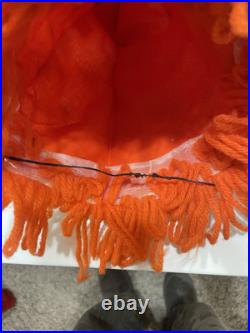 Vintage 50s Homemade Clown Suit Costume Full Body Bright Colors Adult Hat