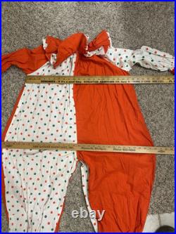 Vintage 50s Homemade Clown Suit Costume Full Body Bright Colors Adult Hat