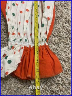 Vintage 50s Homemade Clown Suit Costume Full Body Bright Colors Adult Hat