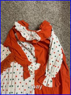 Vintage 50s Homemade Clown Suit Costume Full Body Bright Colors Adult Hat