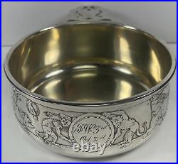 Vintage Animal Circus Party Sterling Silver Porringer Engraved #1482