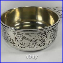 Vintage Animal Circus Party Sterling Silver Porringer Engraved #1482