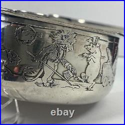 Vintage Animal Circus Party Sterling Silver Porringer Engraved #1482