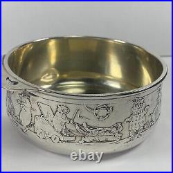 Vintage Animal Circus Party Sterling Silver Porringer Engraved #1482