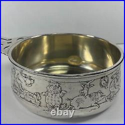 Vintage Animal Circus Party Sterling Silver Porringer Engraved #1482