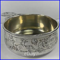 Vintage Animal Circus Party Sterling Silver Porringer Engraved #1482