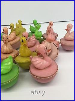 Vintage Antique Assorted Color Plastic Carnival Boats Duck/fish Pond Full Set 22