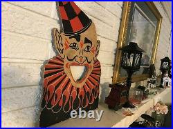 Vintage Antique Carnival Bean Bag Toss Circus Clown Target