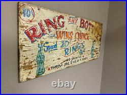 Vintage Antique Circus/Carnival Ring Toss Sign Great Graphics