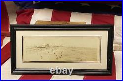 Vintage Antique Coney Island New York Beach Panoramic Photograph 1910s Framed #7