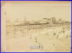 Vintage Antique Coney Island New York Beach Panoramic Photograph 1910s Framed #7