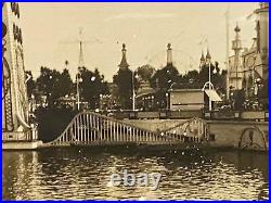 Vintage Antique Coney Island New York Small Panoramic Photograph 1910s Framed #6