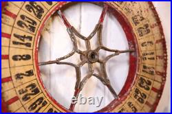 Vintage Antique Gambling Wheel Wood Carnival Game Board roulette sign 1930s set
