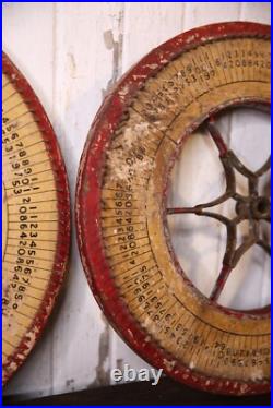 Vintage Antique Gambling Wheel Wood Carnival Game Board roulette sign 1930s set