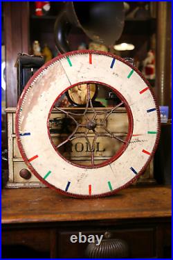 Vintage Antique Gambling Wheel Wood Carnival Game Sign circus roulette 1930s old