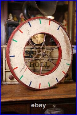 Vintage Antique Gambling Wheel Wood Carnival Game Sign circus roulette 1930s old